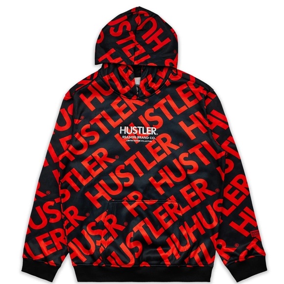 Mens Red/Black Hustler Hoodie and Short Set - Size L - Picture 5 of 12